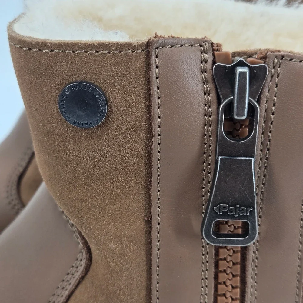 Pajar‎ Canada Janie 2.0 Waterproof Platform Shearling Boot Brown Sz 7 38
